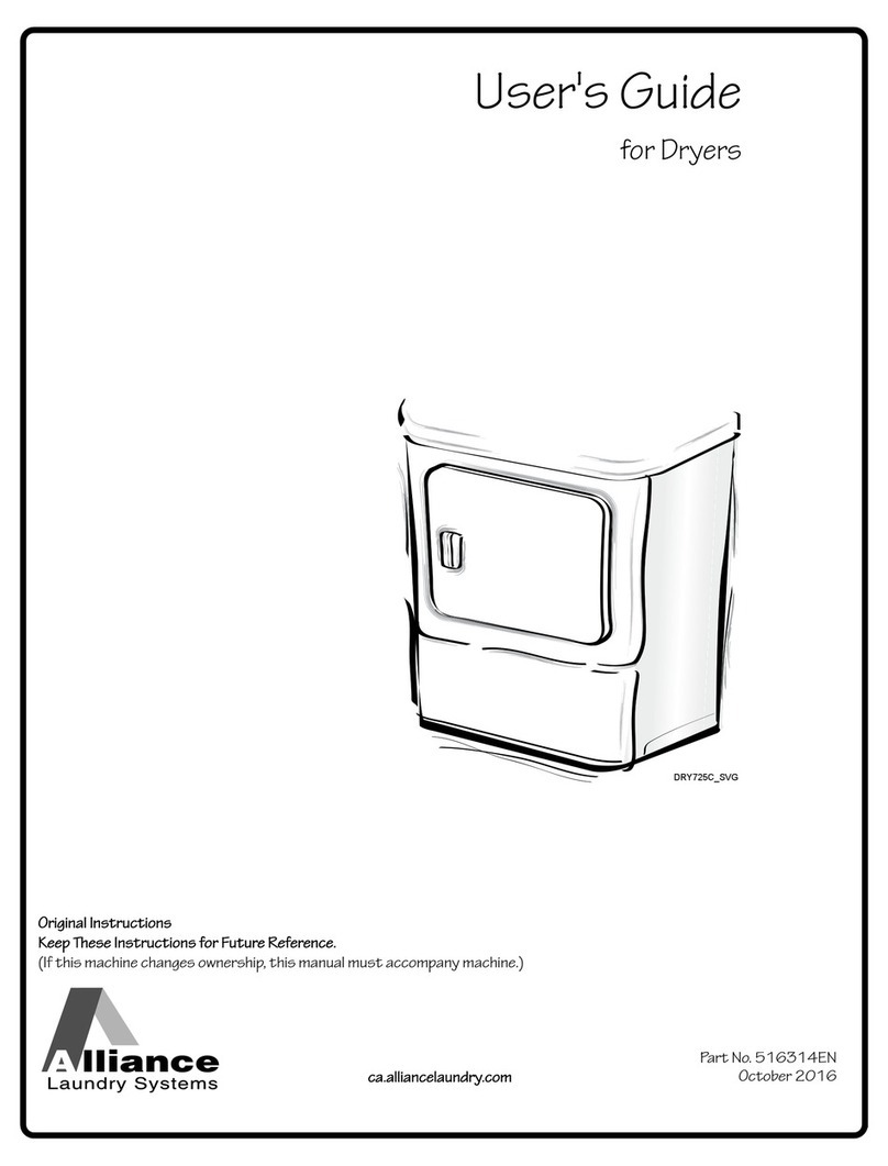 Alliance Laundry Systems DRY2030N User manual