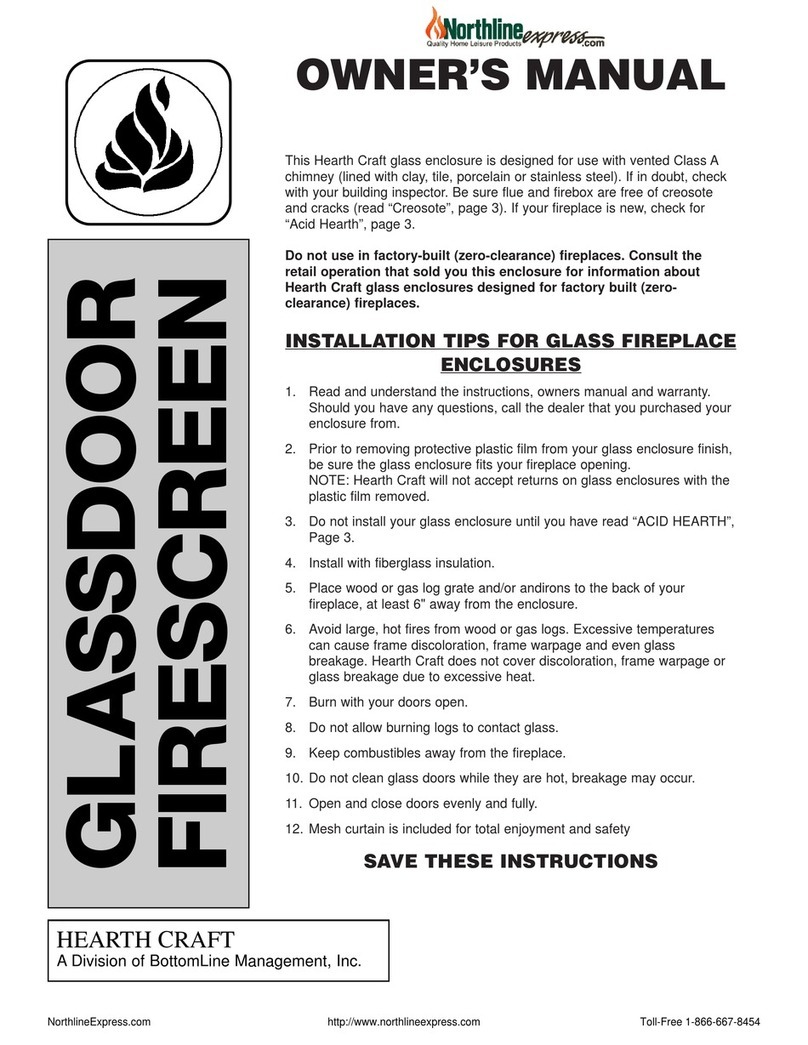 Hearth Craft Glassdoor Firescreen owner's manual Hearth Craft Glassdoor Firescreen owner's manual