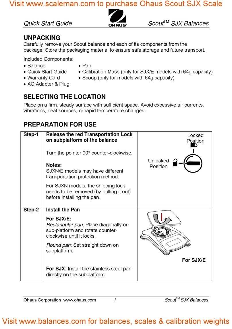 OHAUS Scout SJX User manual