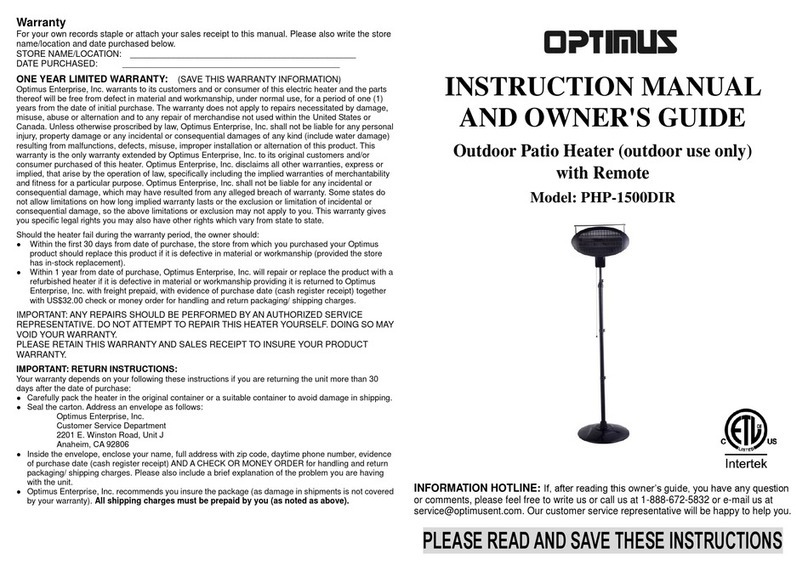 Optimus PHP-1500DIR User manual
