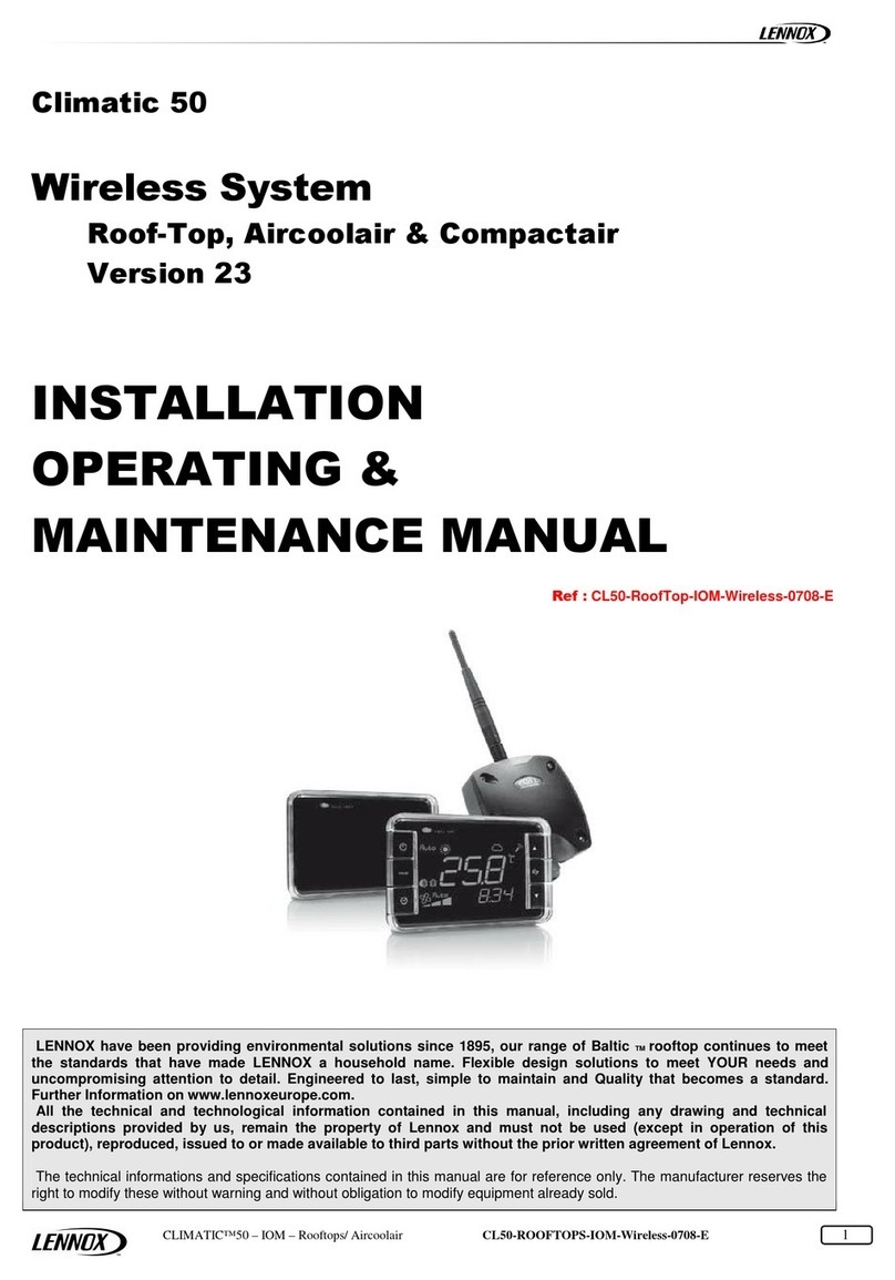 Lennox CLIMATIC 50 Installation operating & maintenance manual