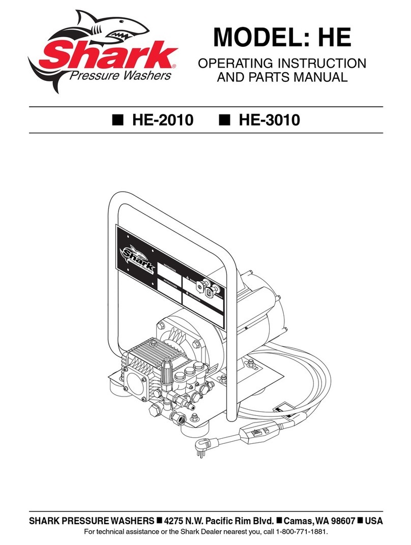 Shark Pressure Washers HE-3010 Operating instructions and parts manual