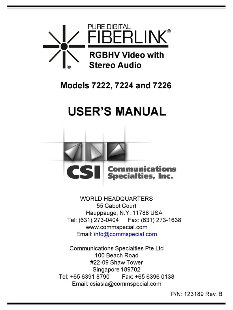 CSI Pure Digital Fiberlink 7222 User manual