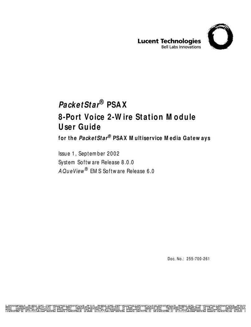 Lucent Technologies PacketStar PSAX 8-Port Voice 2-Wire Station... user guide