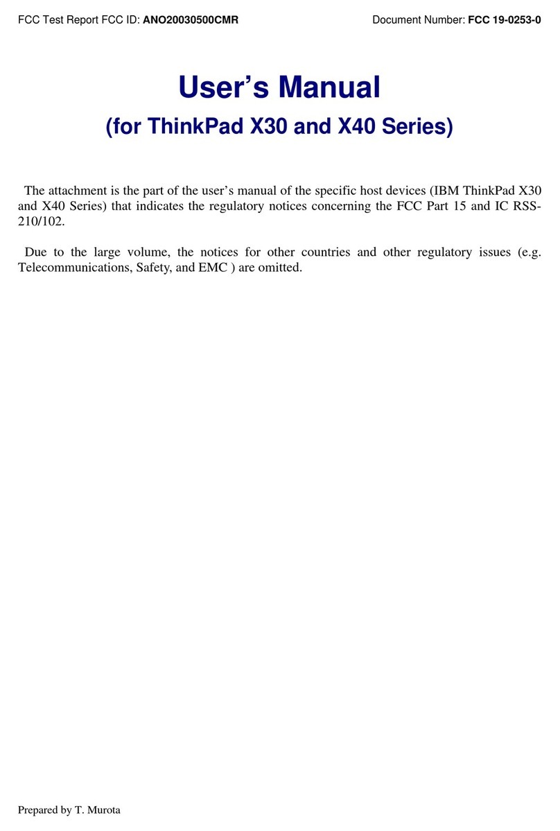 IBM Thinkpad X30 Series User manual