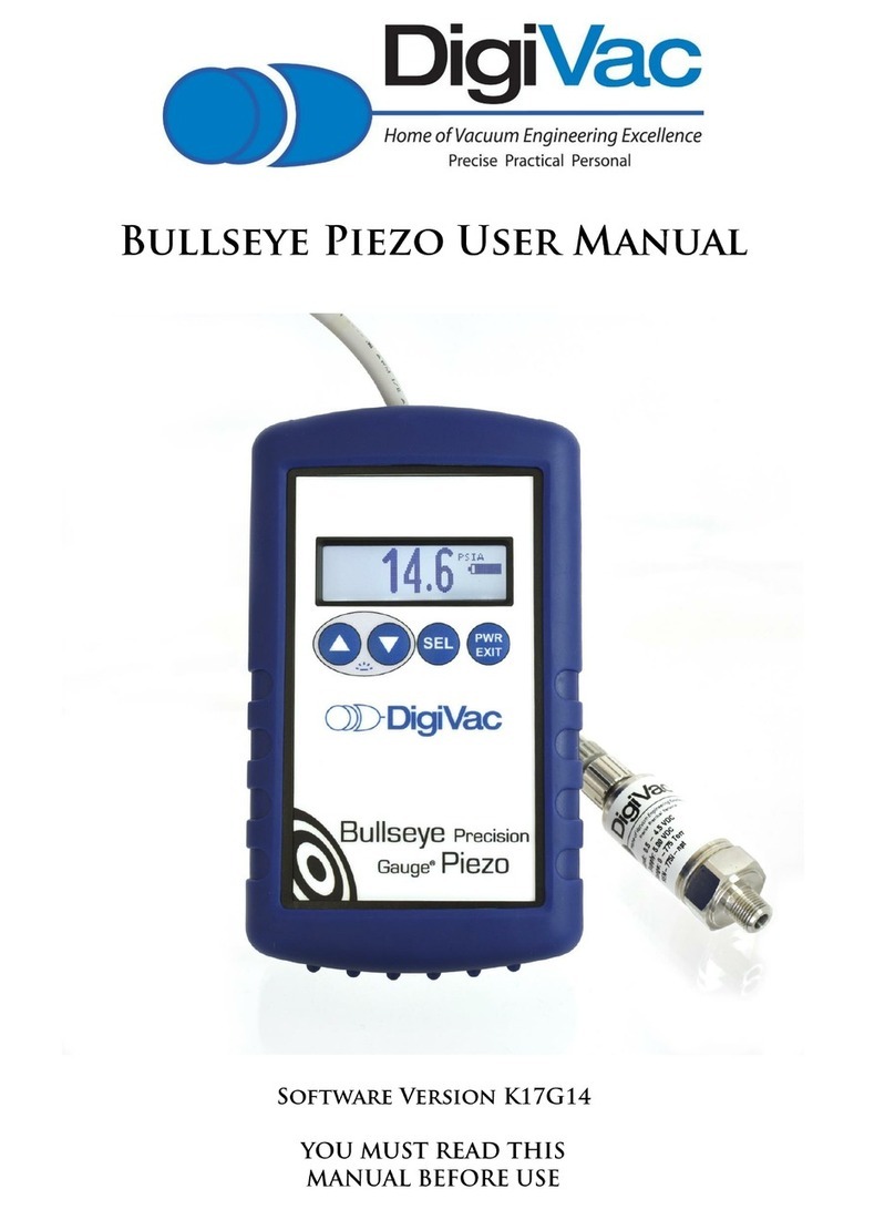 DigiVac Bullseye Precision Gauge Piezo user manual