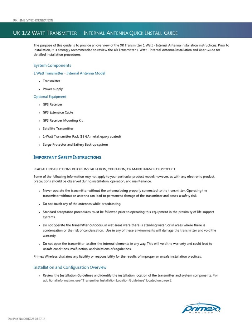 Primex XR User manual