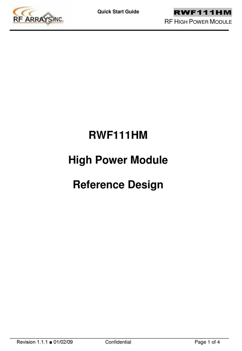 RF Arrays RWF111HM quick start guide