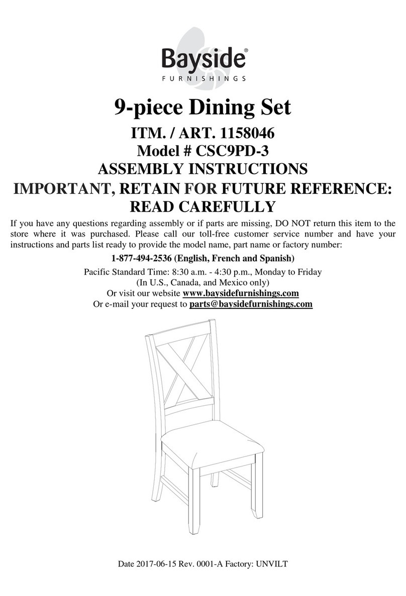 Bayside CSC9PD-3 Assembly instructions Bayside CSC9PD-3 Assembly instructions