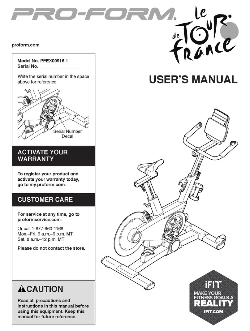 Pro-Form LE TOUR DE FRANCE PFEX09916.1 User manual