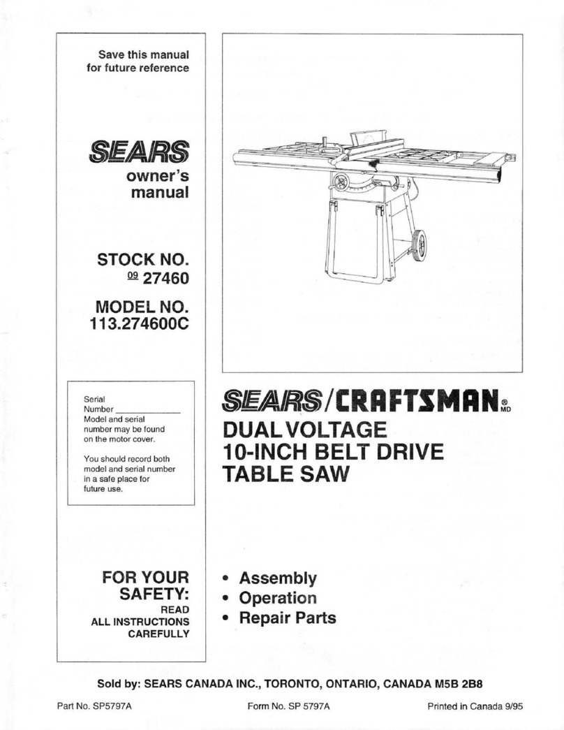 Sears Craftsman 113.274600C owner's manual