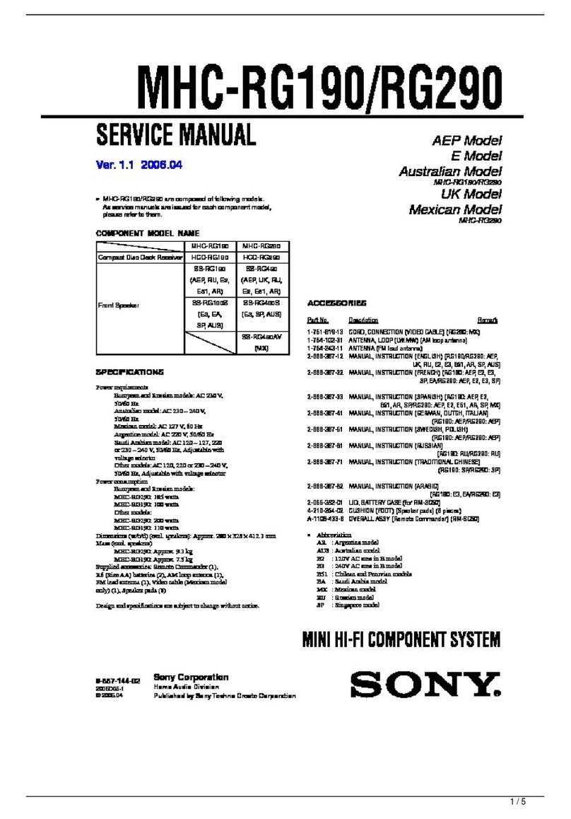 Sony MHC-RG190 User manual