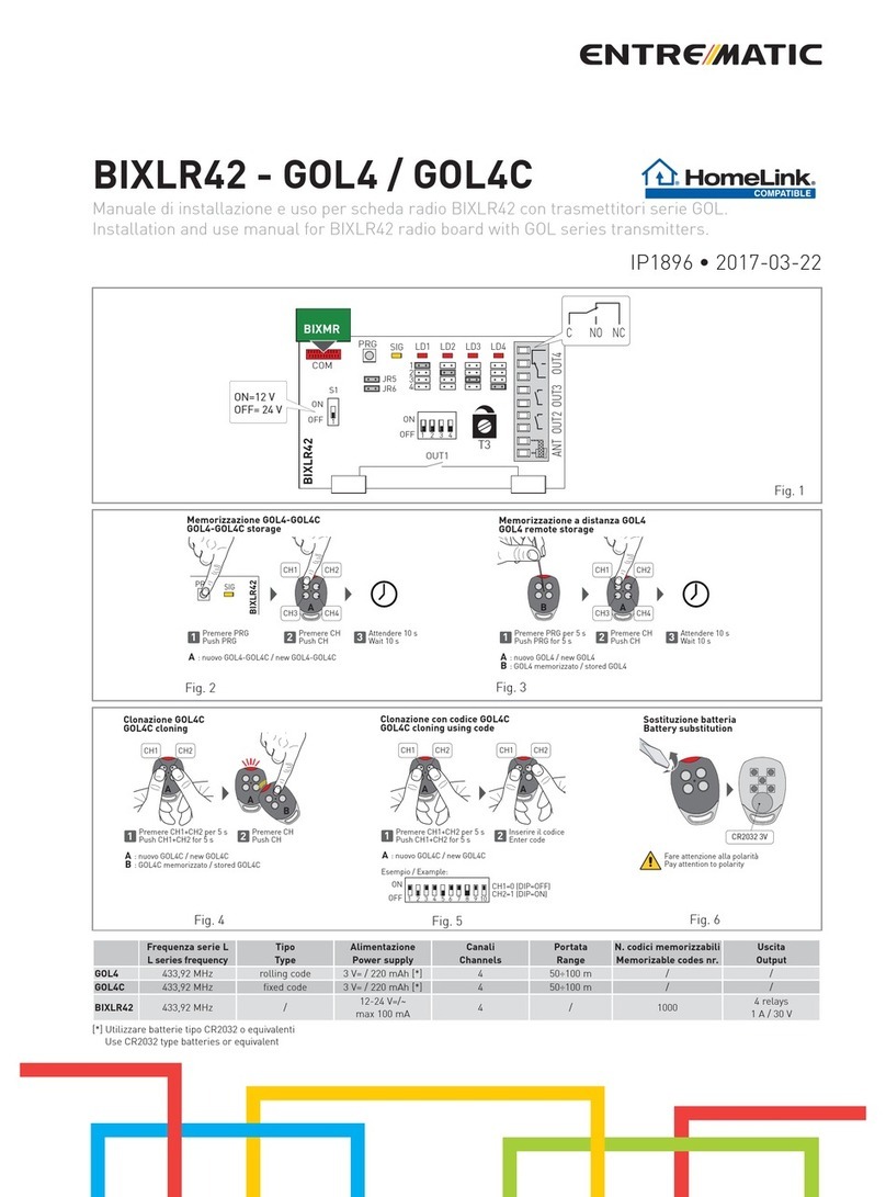 Entrematic BIXLR42 Installation and use manual