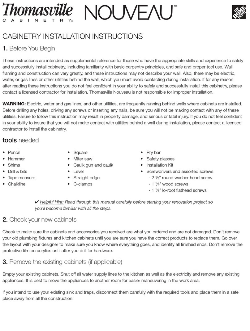 Thomasville Nouveau series installation instructions Thomasville Nouveau series installation instructions