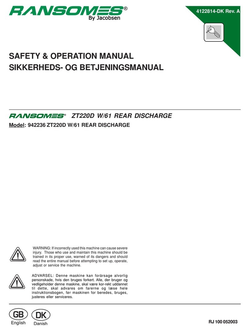 Ransomes ZT220D W/61 Safety & operation manual