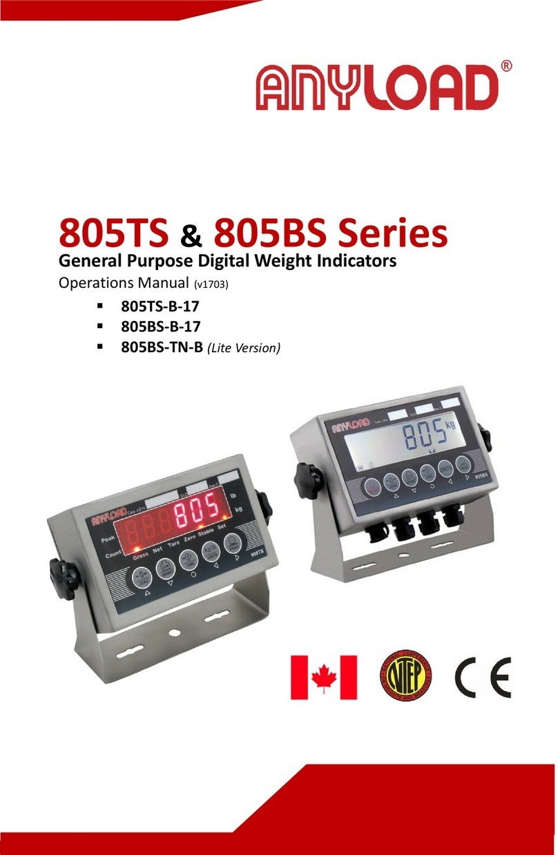 Anyload 805BS-TN-B Operation manual
