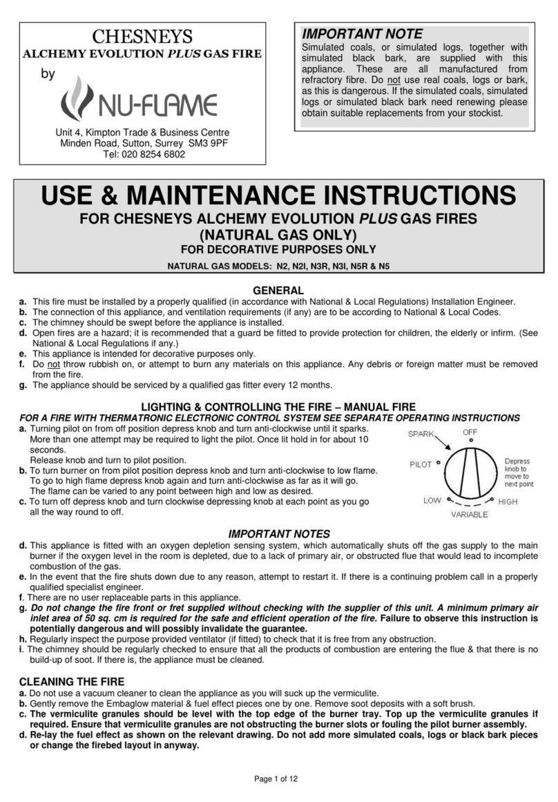 Nu-Flame CHESNEYS ALCHEMY EVOLUTION PLUS N2 User guide
