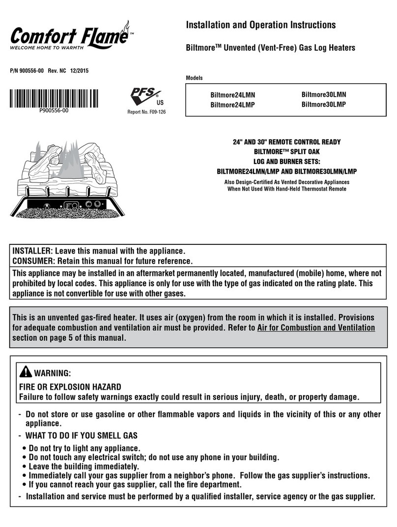 Comfortflame Biltmore24LMN Installation and operation instructions
