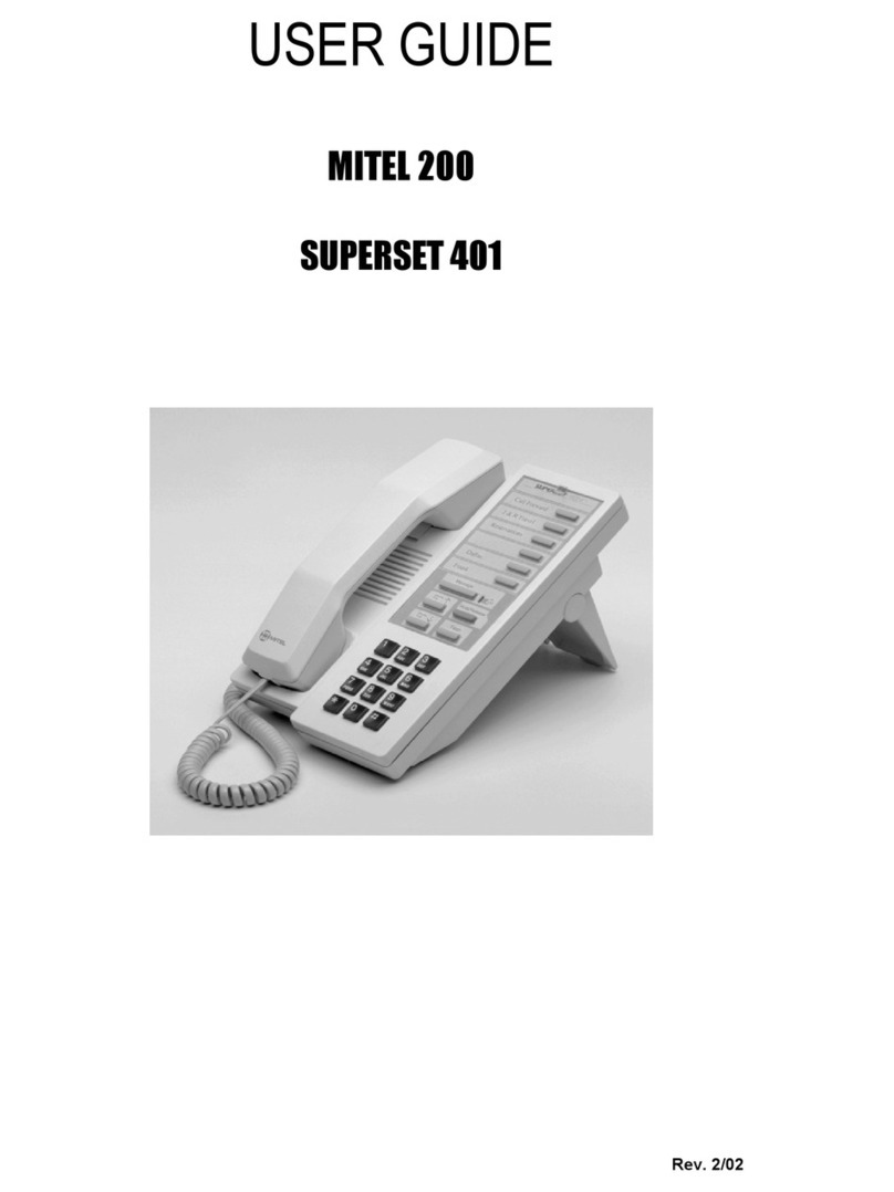 Mitel SUPERSET 401 User manual Mitel SUPERSET 401 User manual