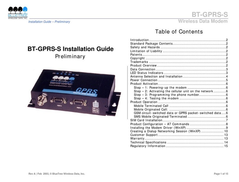 BlueTree BT-GPRS-S installation guide