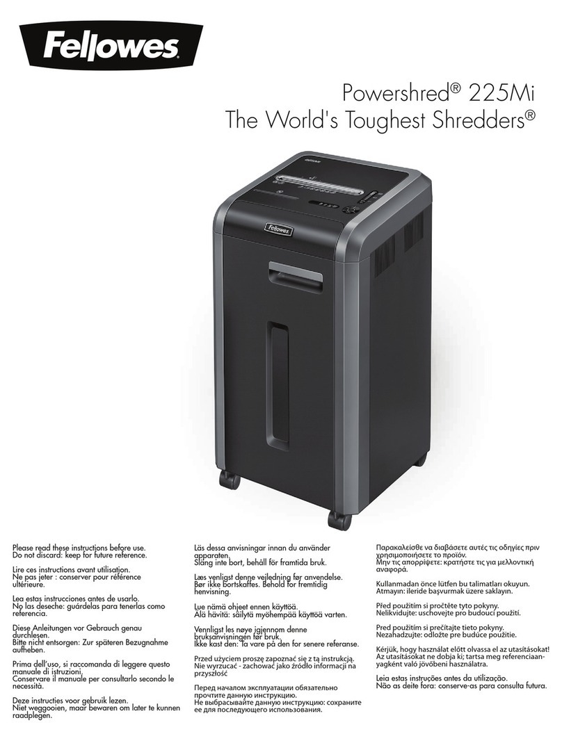 Fellowes POWERSHRED 225Mi manual
