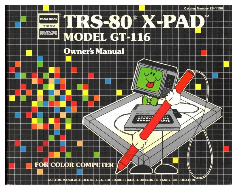Radio Shack TRS-80 X-PAD GT-116 owner's manual