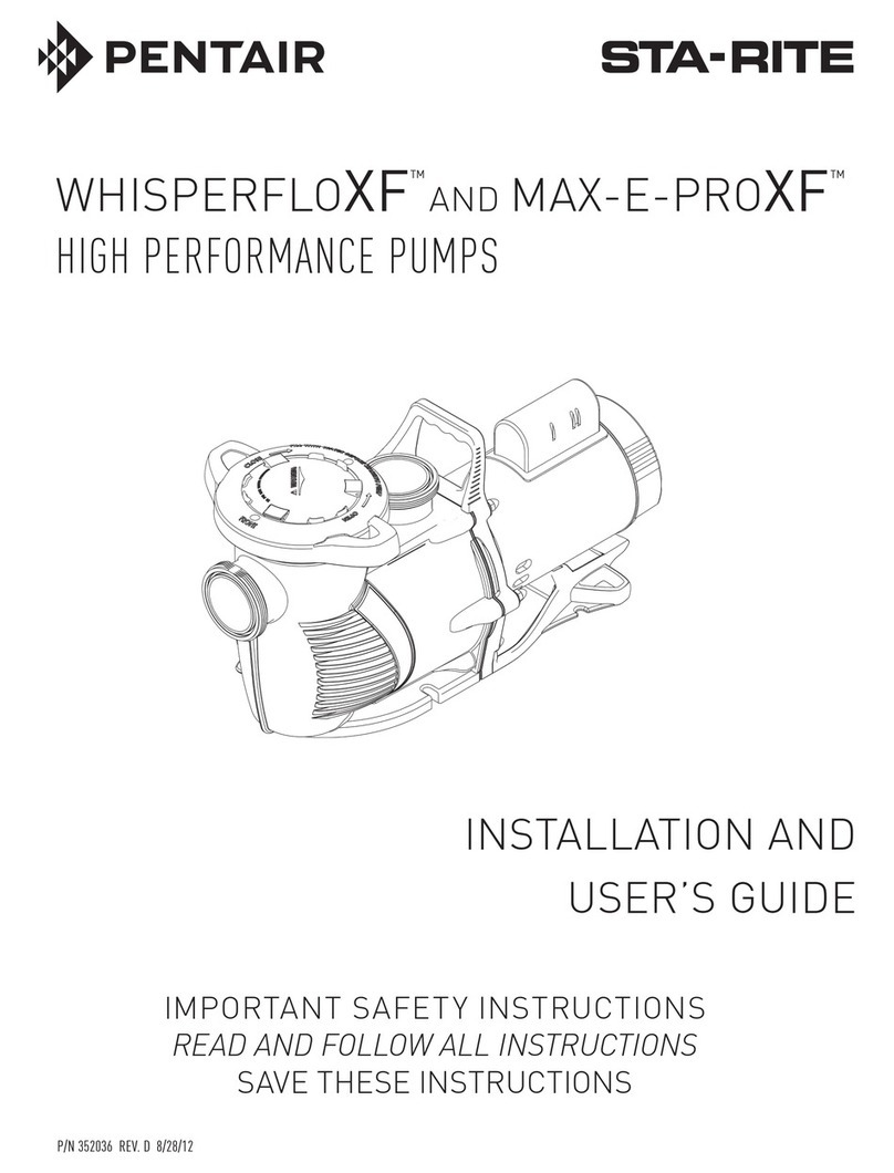 Pentair WhisperFloXF Installation and user guide