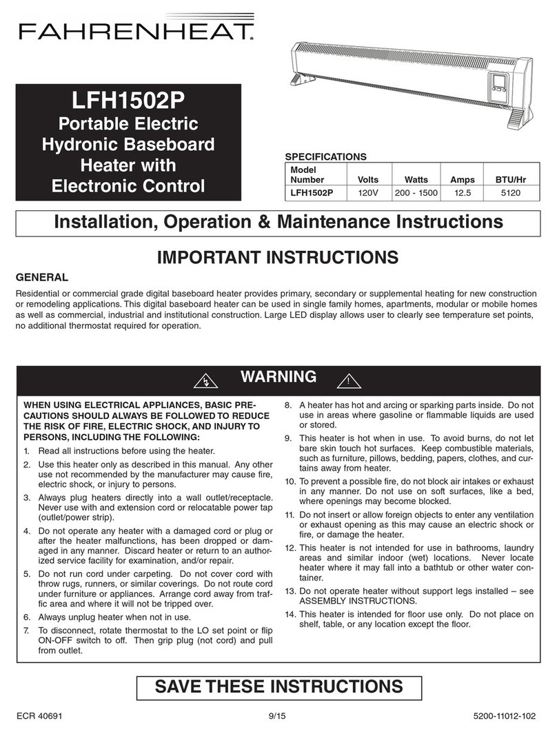 Fahrenheat LFH1502P Installation, operation & maintenance instructions