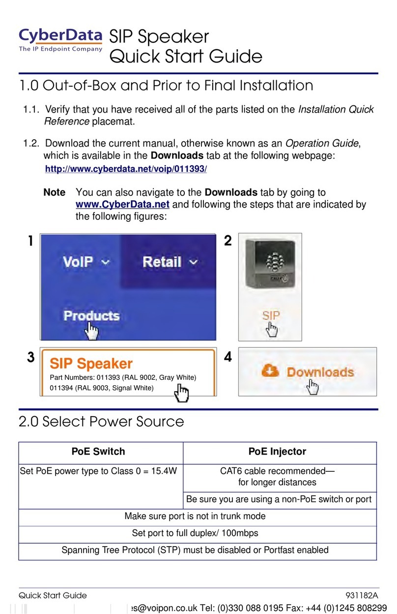 CyberData 011394 SERIES User manual