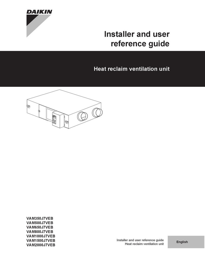Daikin VAM350J7VEB Installer and user reference guide