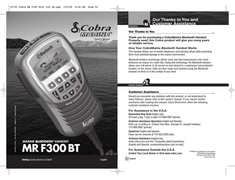 Cobra Marine MR F300 BT owner's manual