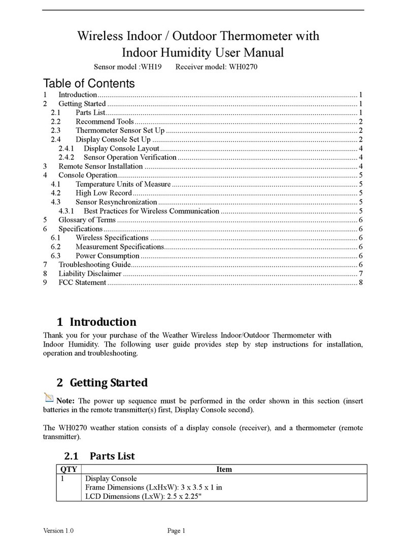 Fine Offset Electronics WH0270 User manual