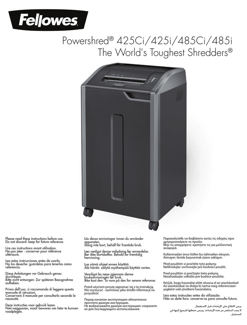 Fellowes POWERSHRED 425Ci manual
