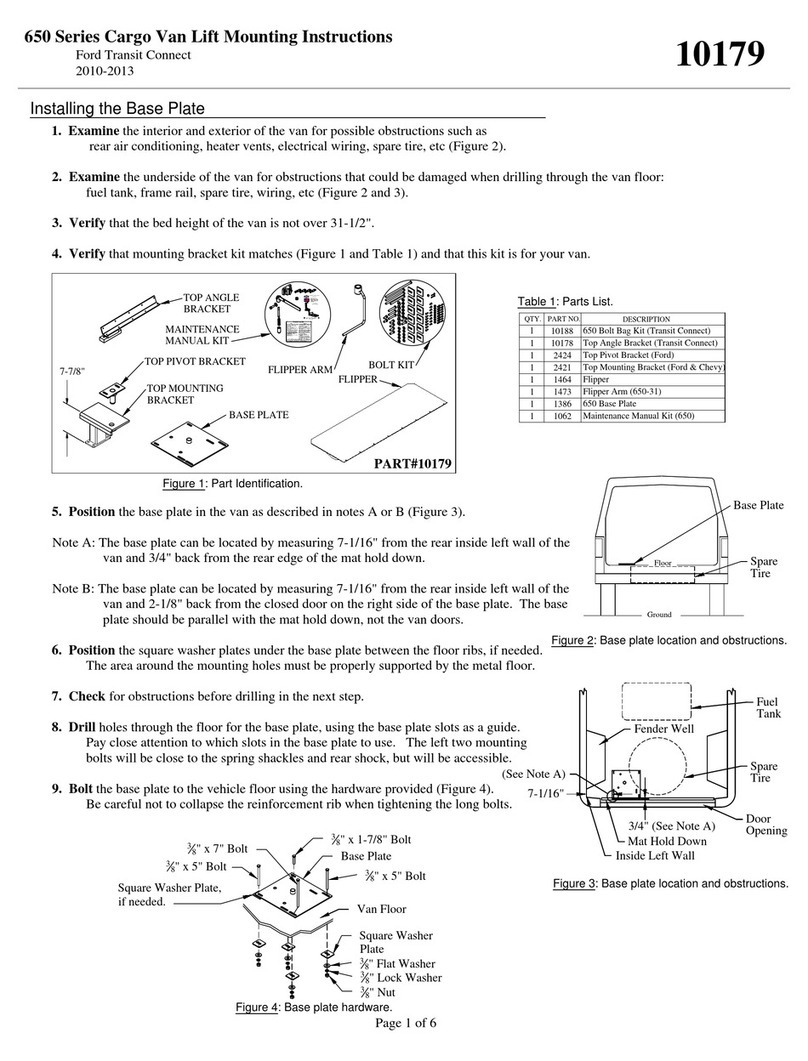 Tommy Gate 650 Series Mounting instructions