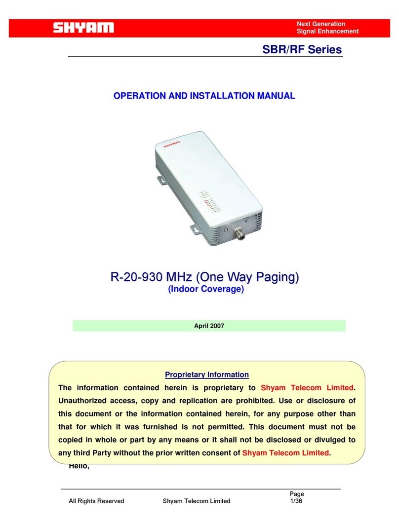 Shyam R-20-93 Specification sheet