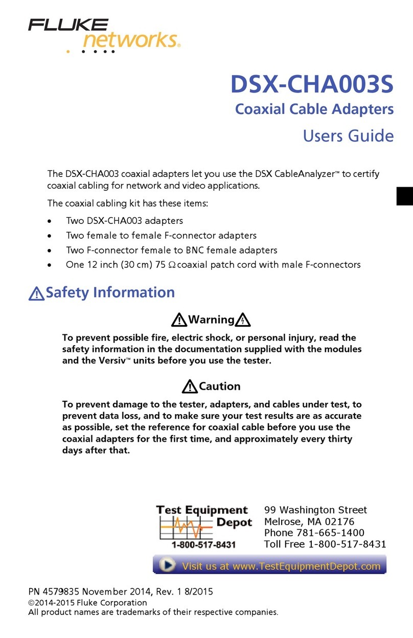 Fluke DSX-CHA003S User manual