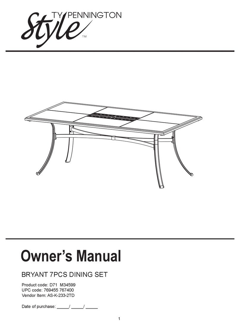 Ty Pennington Style BRYANT 7PCS DINING SET owner's manual Ty Pennington Style BRYANT 7PCS DINING SET owner's manual