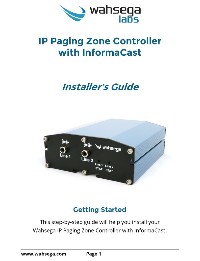 Wahsega Labs WL-ZN-CTR-1CH-INF Installer's guide