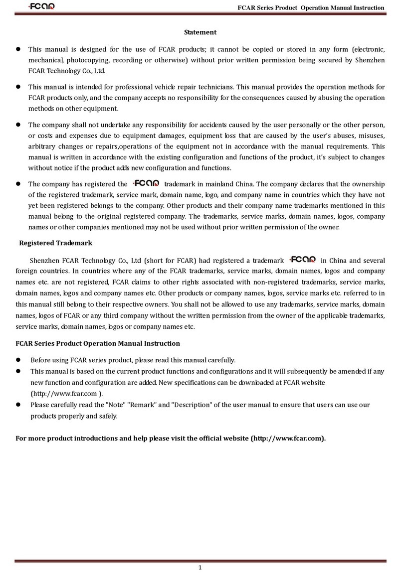 Fcar IDIAGSF6P Operation manual