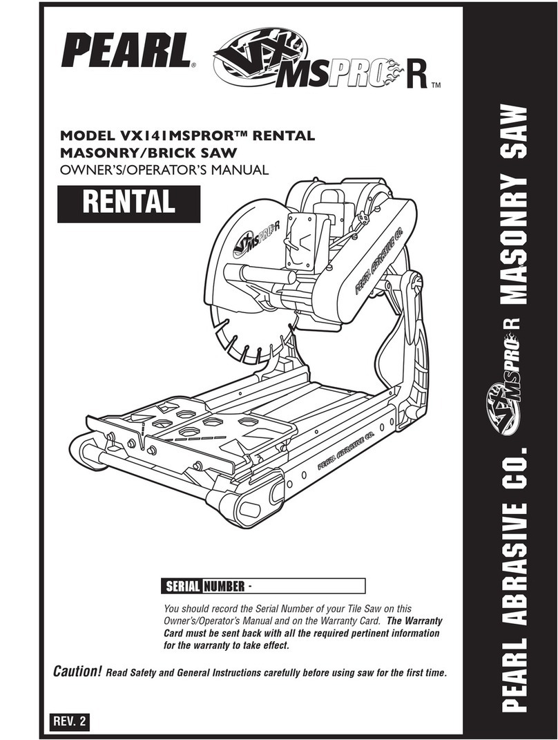 Pearl Abrasive VX141MSPROR Owner's/operator's manual