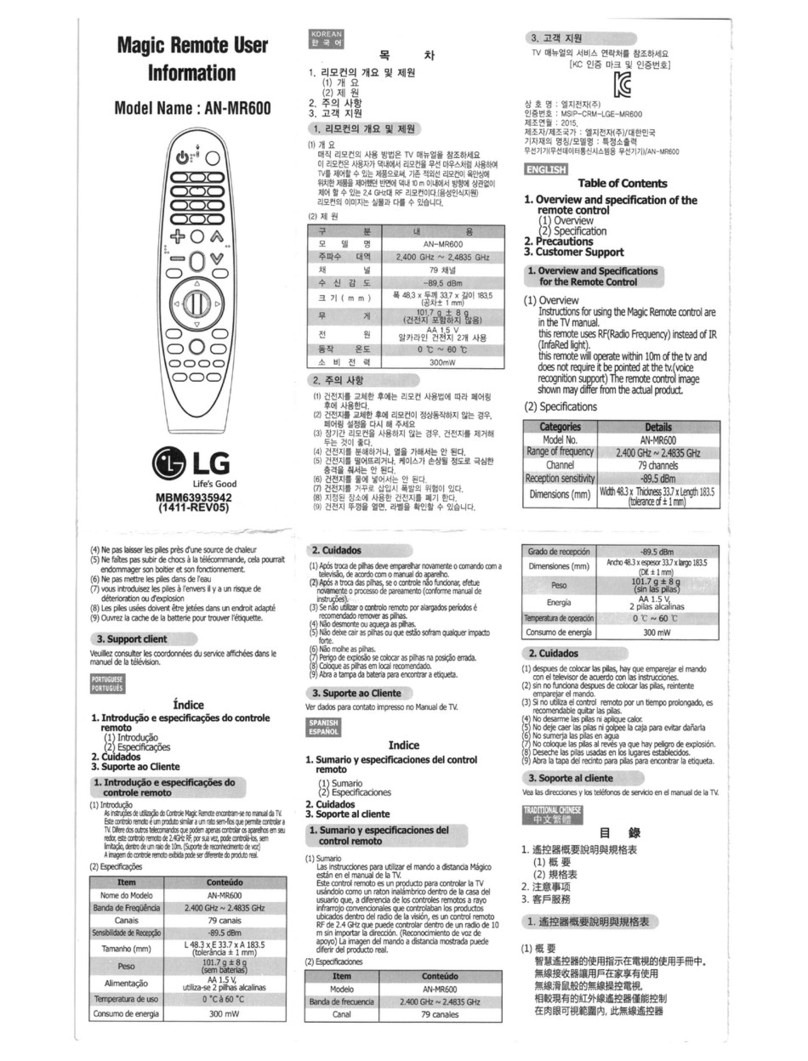 LG AN-MR600 Operation manual