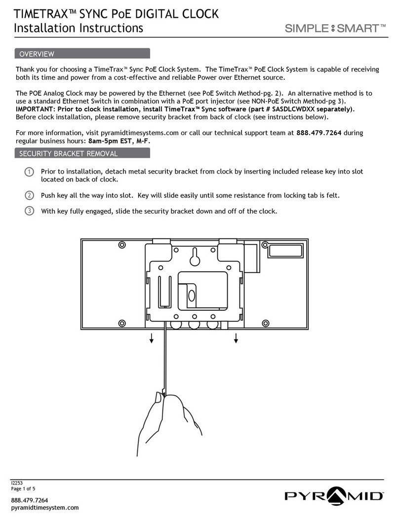 Pyramid TIMETRAX SYNC PoE installation instructions