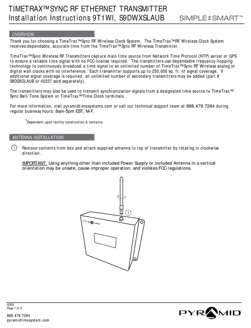 Pyramid TIMETRA SYNC RF 9T1WI installation instructions