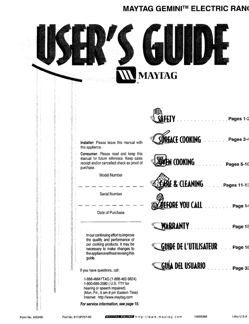 Maytag MER6771AAB user guide