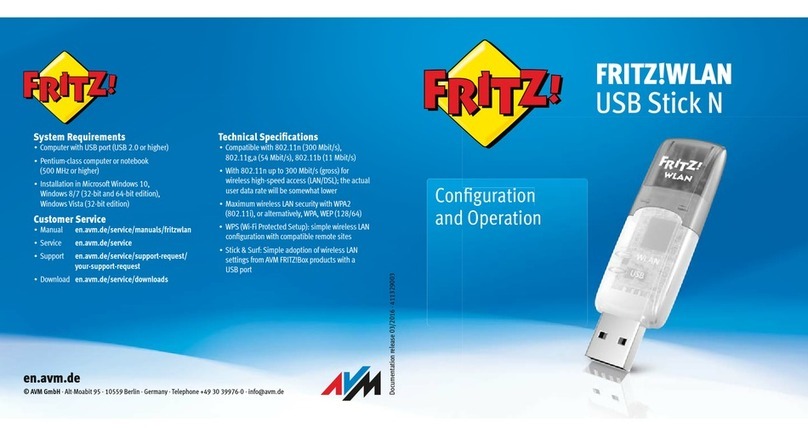 FRITZ!WLAN Stick N Configuration and operation