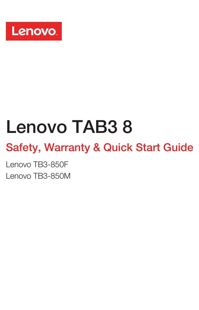 Lenovo TB3-850F Safety, warranty & quick start guide