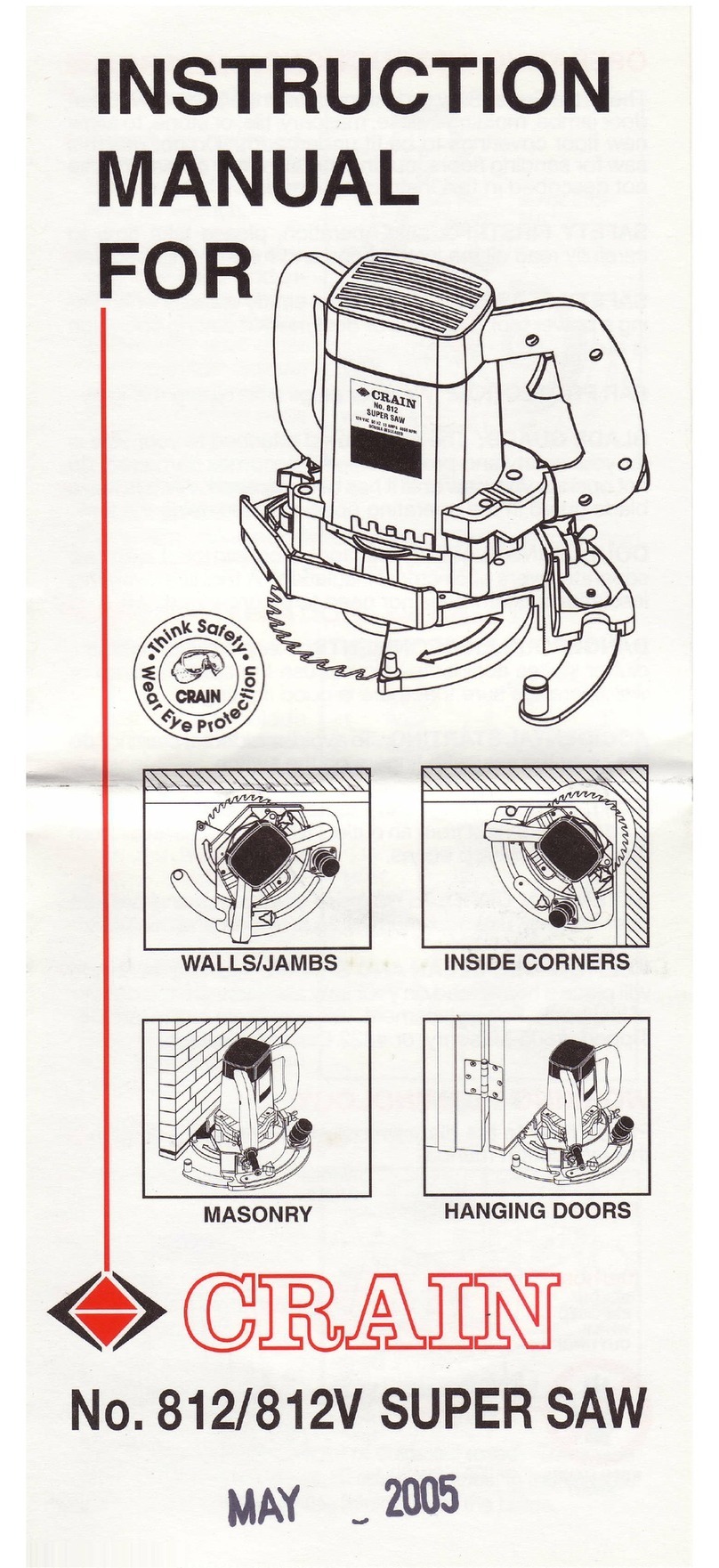 CRAIN 812 instruction manual