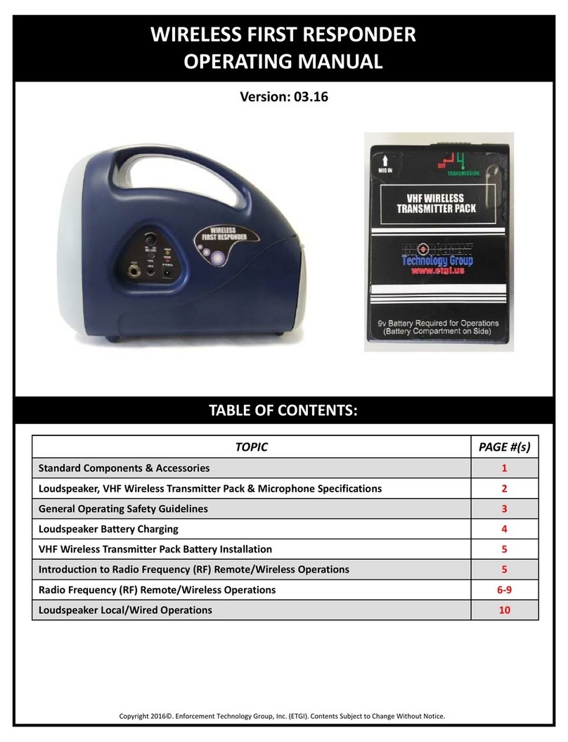 Enforcement Technology Group Wireless First Responder operating manual