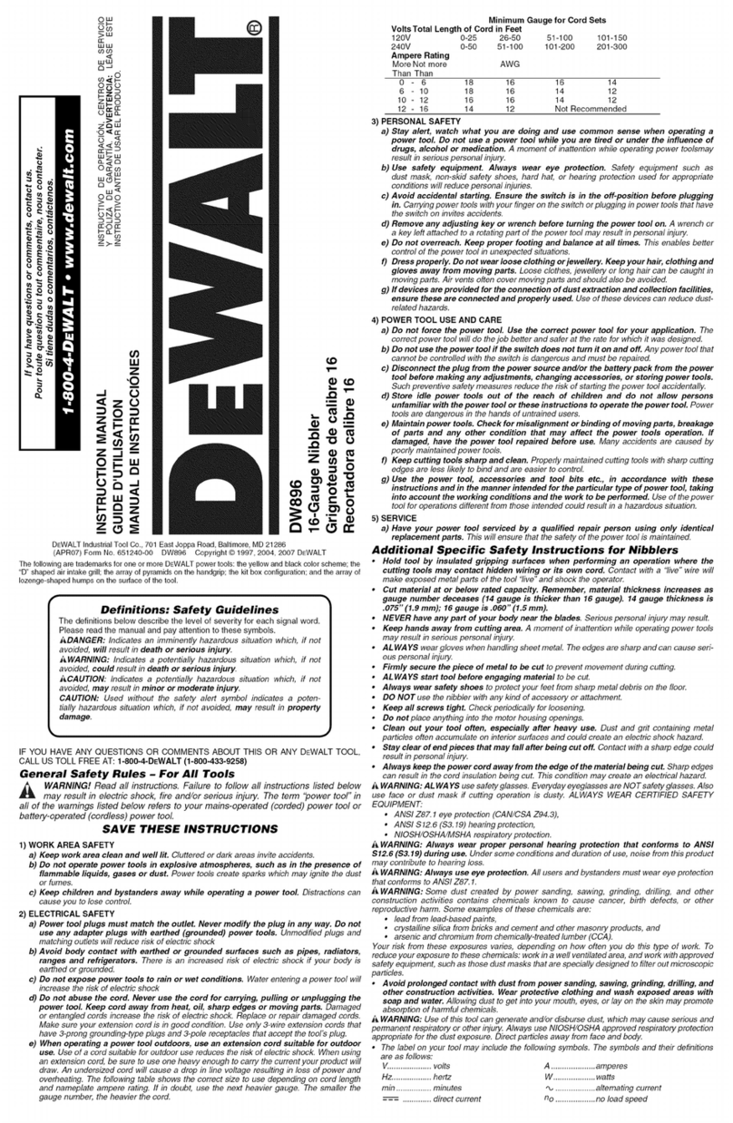 DeWalt DW896 instruction manual