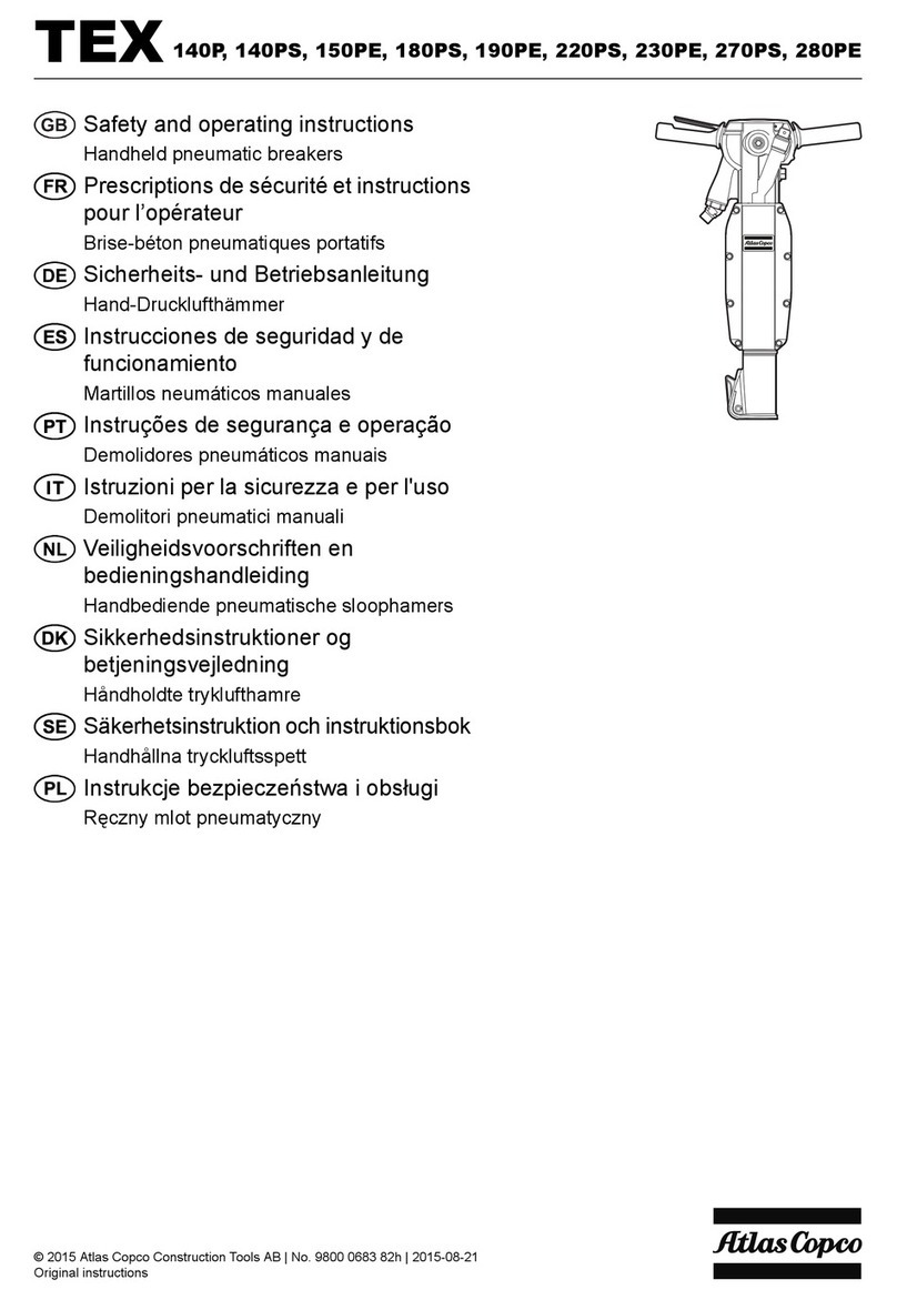 Atlas Copco TEX140P Safety and operating instructions